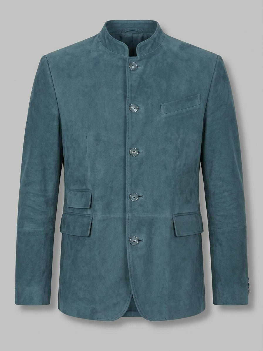 Firenze Men's Cotton-Blend Button-Up Blazer — blue — packshot