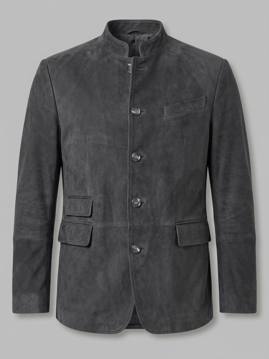 Firenze Men's Cotton-Blend Button-Up Blazer — darkgray — packshot