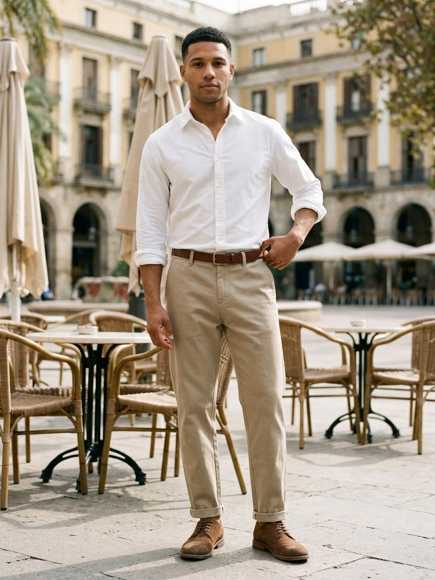 Florence Men's Stretch Chino Pants — khaki — lifestyle