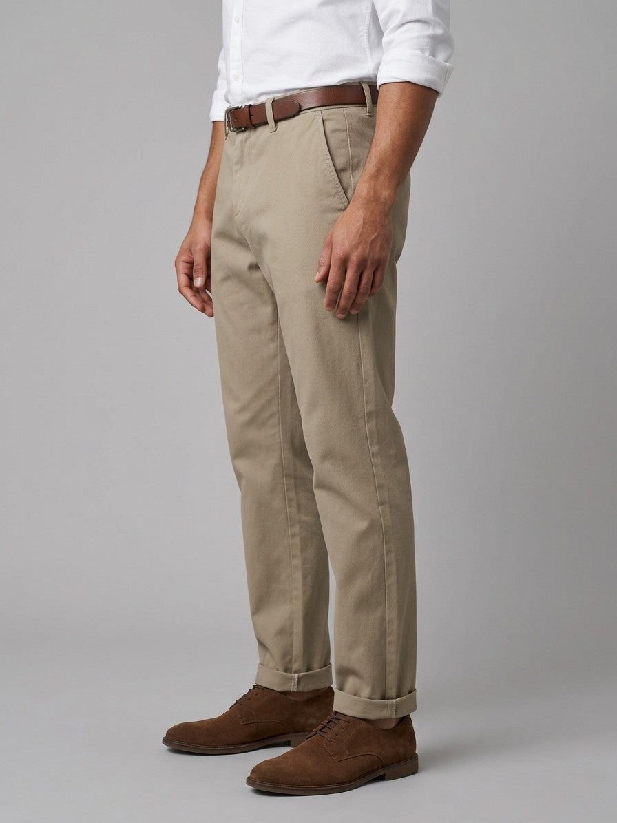 Florence Men's Stretch Chino Pants — khaki — side