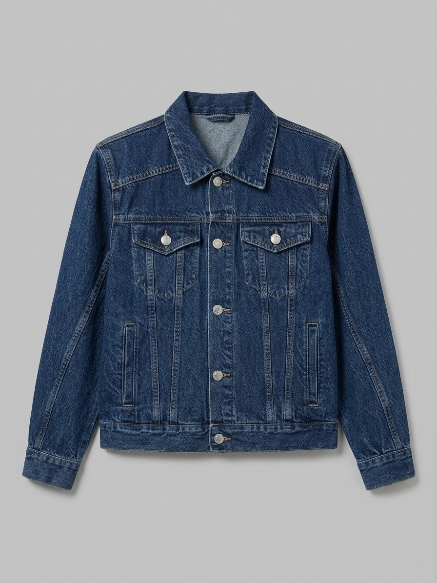 Foligno Men's Square-Shoulder Trucker Jacket — darkblue — packshot