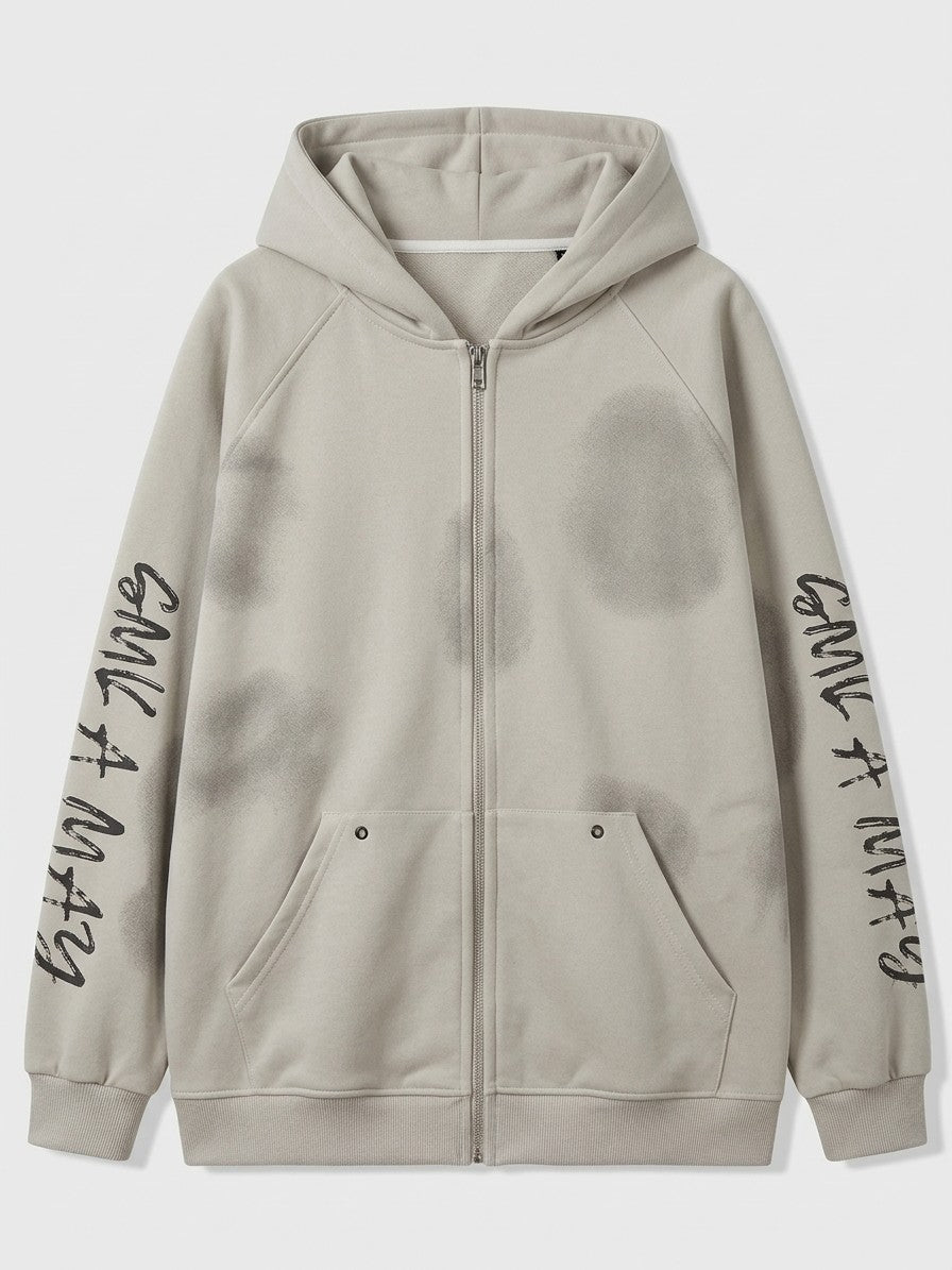Frascati Men's Spray-Shaded Gothic Patch Zip-Up Hoodie — apricot — packshot