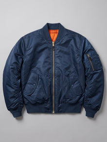Frosinone Men's Brass-Zip MA-1 Bomber Jacket