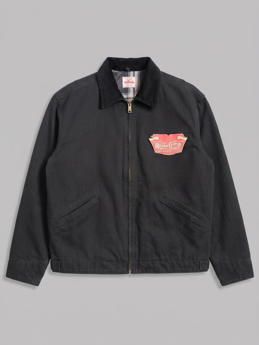 Frosolone Men's Corduroy-Collar Work Jacket — black — packshot