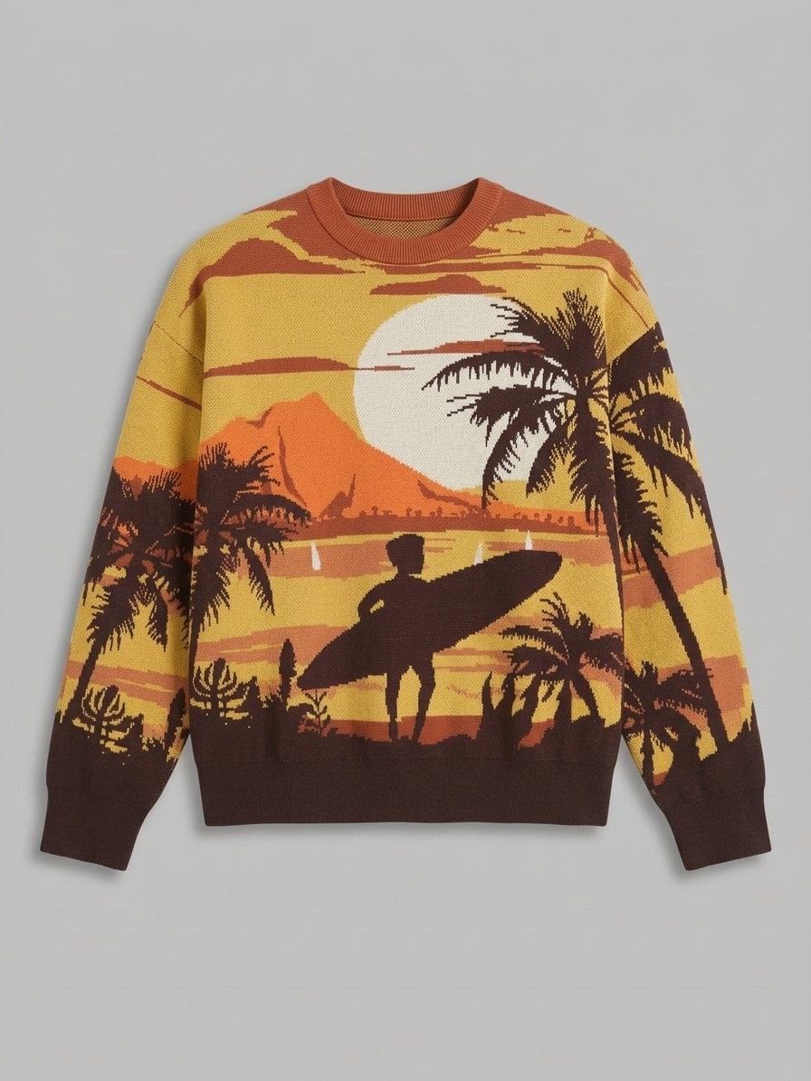 Gaiole Men's Countryside Tapestry Knit Sweater — goldenpalm — packshot