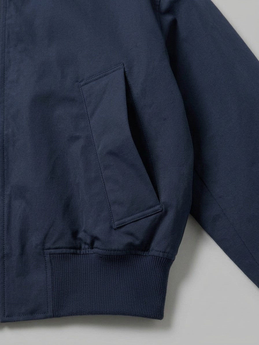 Galbiate Men's Oversized Cropped Stand-Collar Bomber Jacket — navy — detail-2