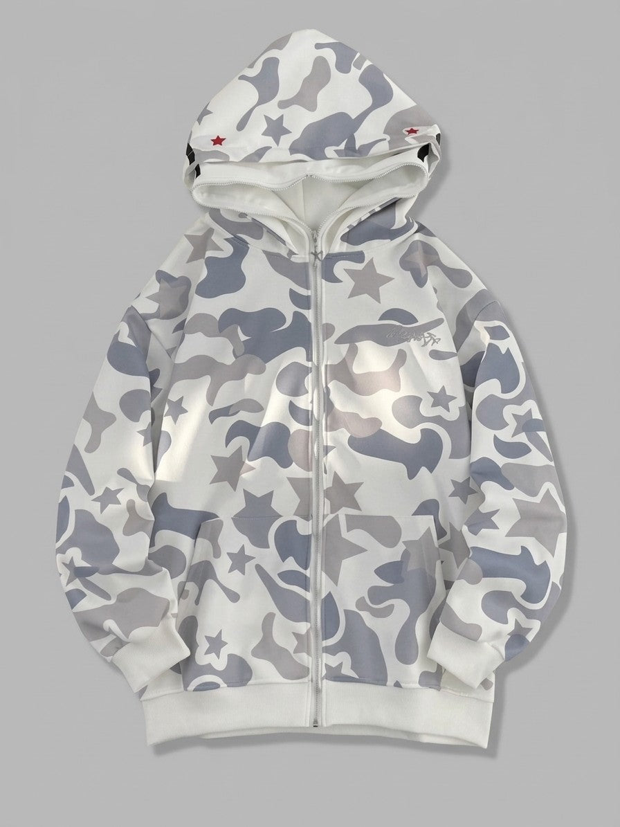 Gallarate Men's Snow Camo Star Full-Zip Hoodie — offwhite — packshot