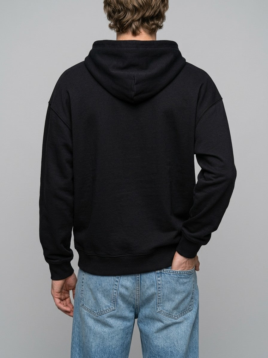 Garda Men's Dachshund Rain Boot Hoodie — black — back