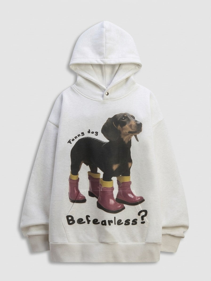Garda Men's Dachshund Rain Boot Hoodie — lightgray — packshot