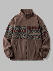 Gattinara Men's Aztec Jacquard Fleece Zip Jacket