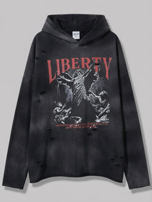 Gavirate Men's Faded Angel Statue Hoodie