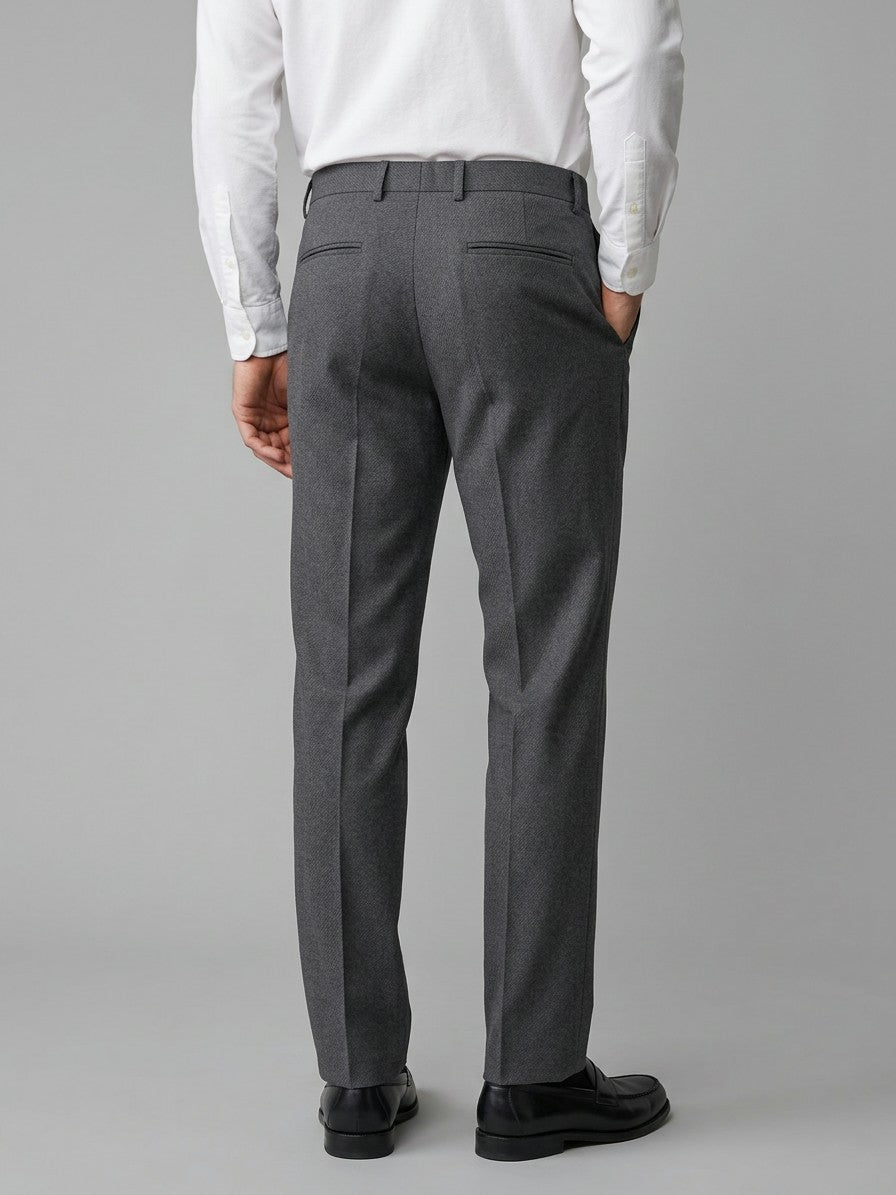 Genova Men's Classic-Fit Dress Trousers — darkgray — back