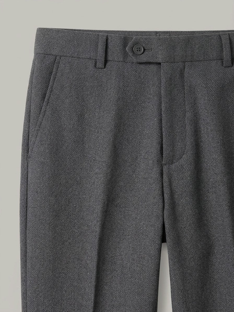 Genova Men's Classic-Fit Dress Trousers — darkgray — detail