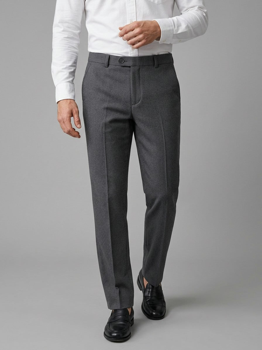 Genova Men's Classic-Fit Dress Trousers — darkgray — front