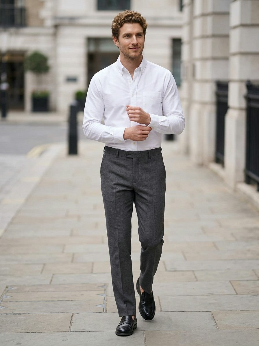 Genova Men's Classic-Fit Dress Trousers — darkgray — lifestyle
