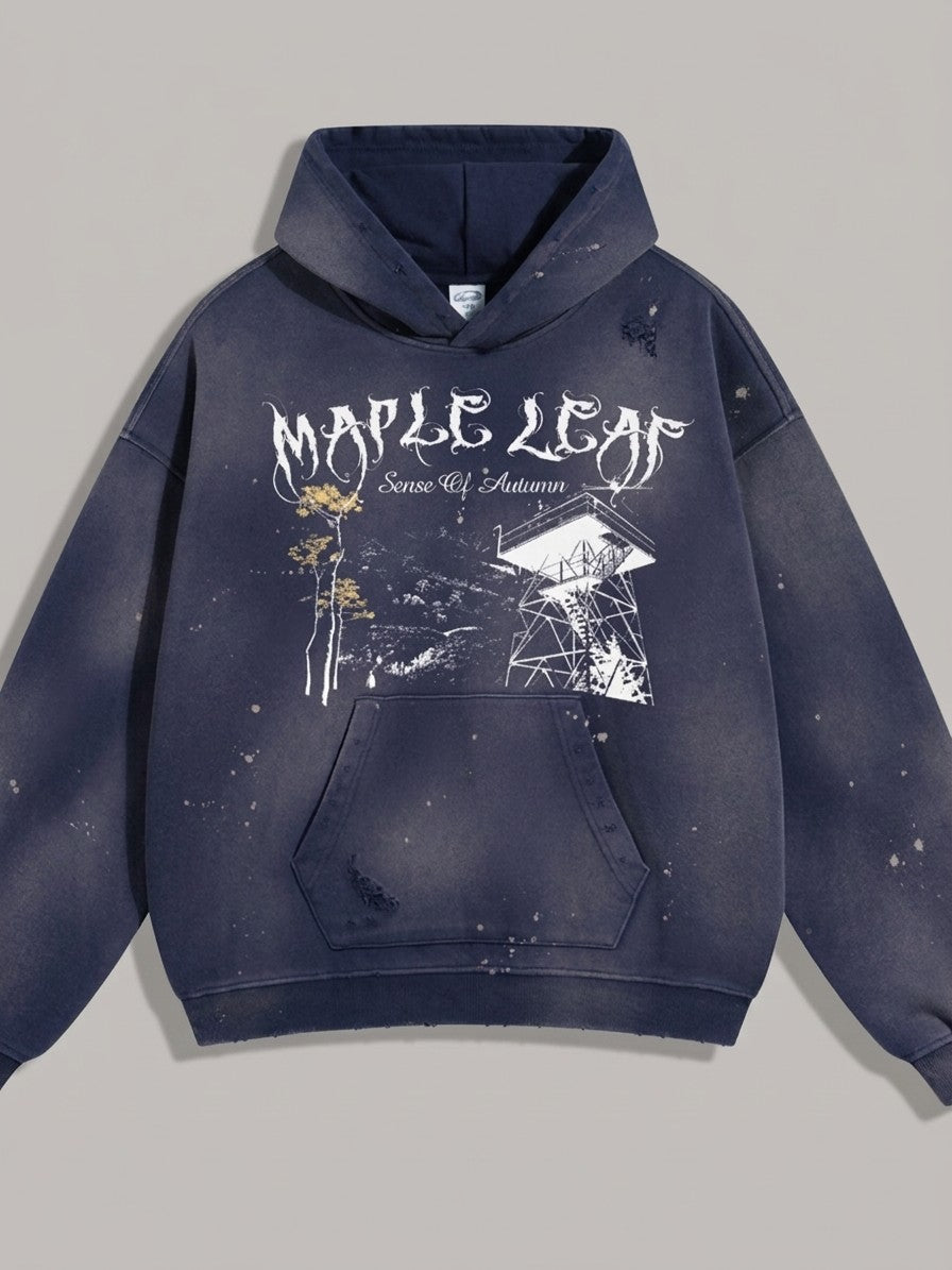 Genzano Men's Sun-Faded Lookout Tower Hoodie — dustyblue — packshot