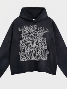 Gerace Men's Ripped Cherub Sketch Hoodie