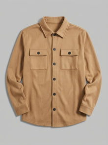 Ghiffa Men's Brushed Twin-Pocket Shirt Jacket