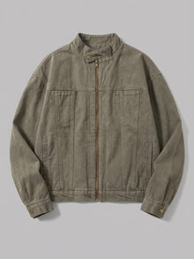 Gioiosa Men's Stand-Collar Canvas Work Jacket