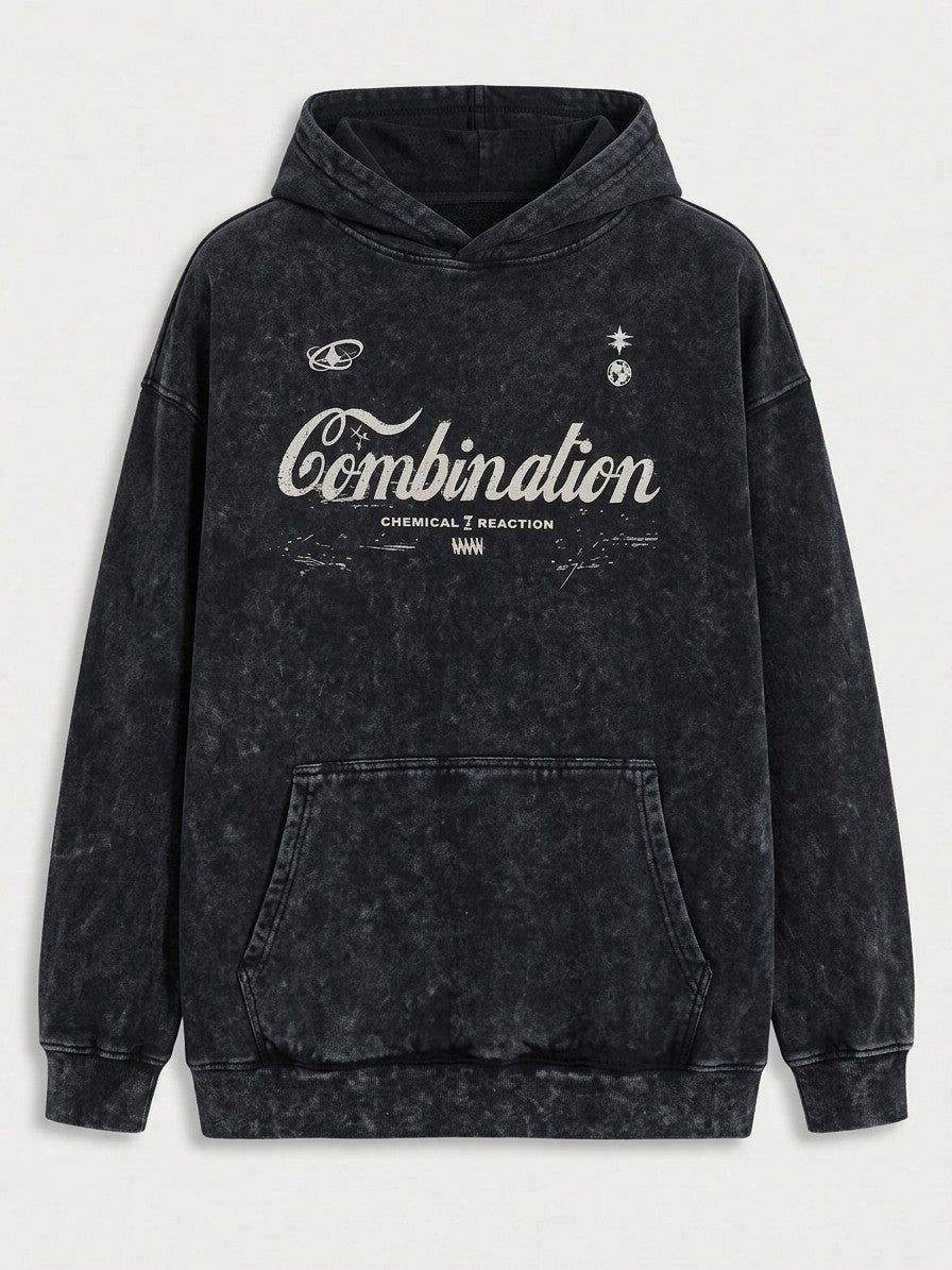 Giulianova Men's Mineral Wash Script Hoodie — black — packshot