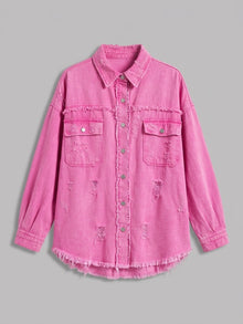 Grado Women's Distressed Denim Shirt Jacket