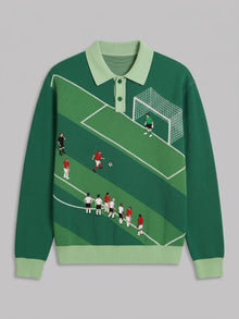 Grazzano Men's Football Pitch Knit Polo