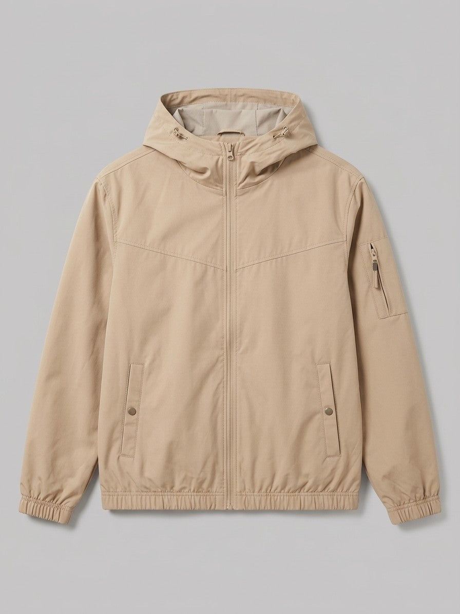 Grottaferrata Men's Hooded Softshell Bomber Jacket — khaki — packshot