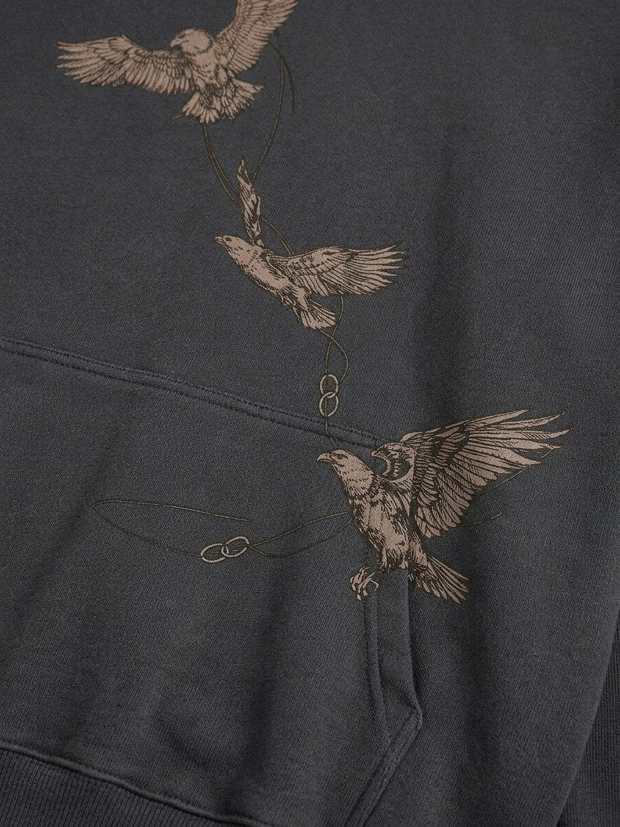 Grottaglie Men's Soaring Eagles Graphic Hoodie — darkgray — detail