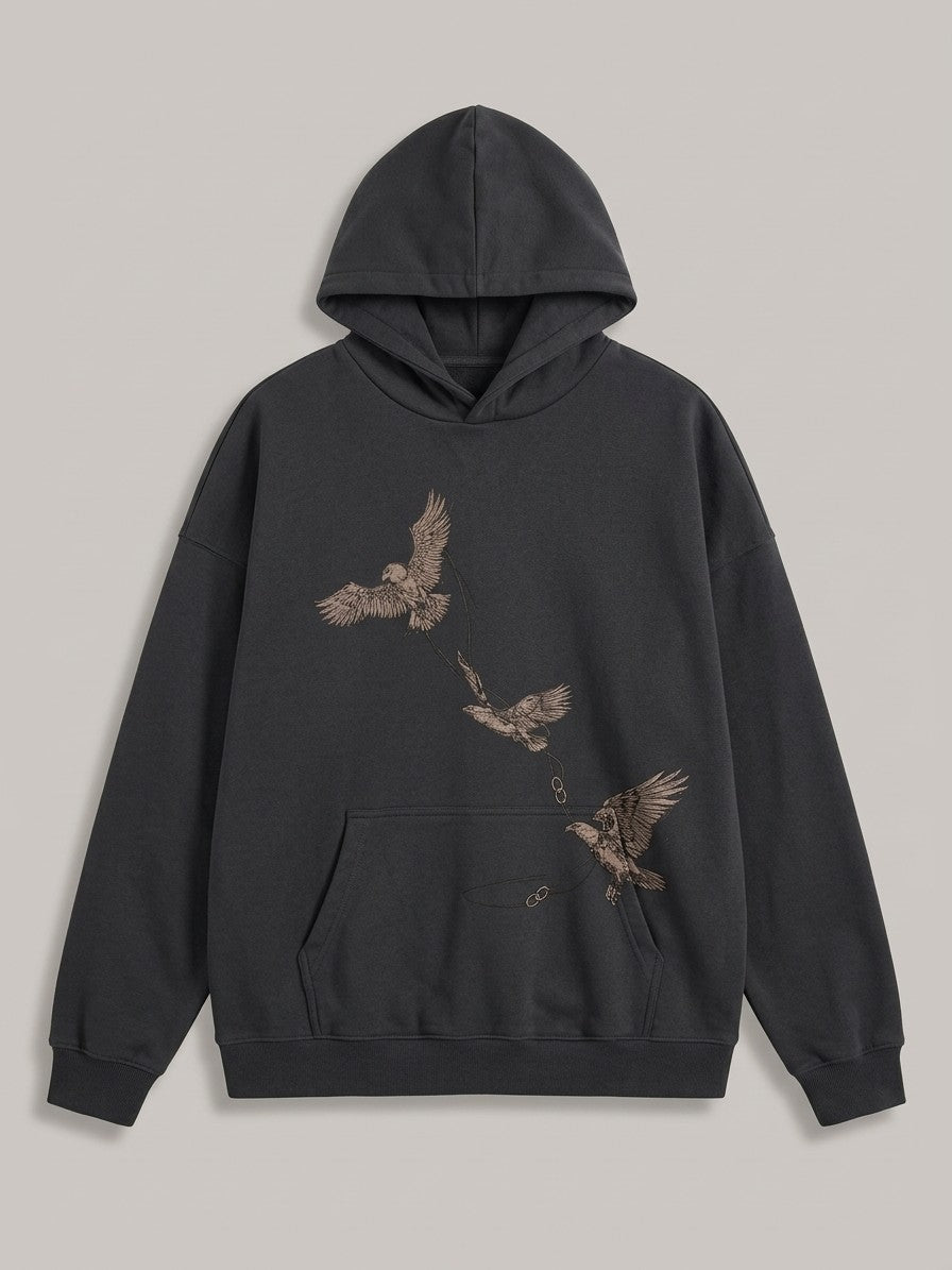 Grottaglie Men's Soaring Eagles Graphic Hoodie — darkgray — packshot