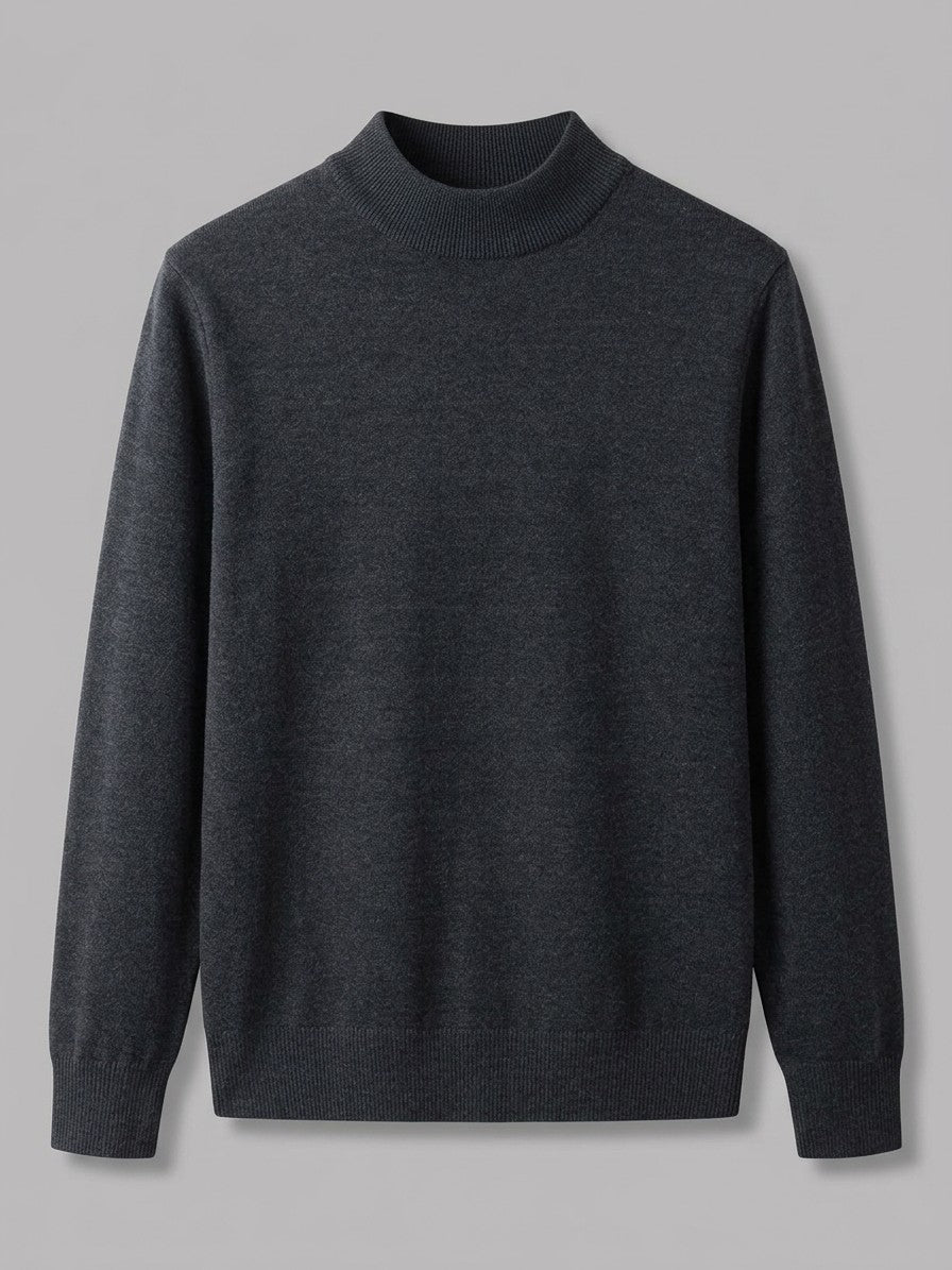 Gubbio Men's Ribbed Mock Neck Knit Top — darkgray — packshot