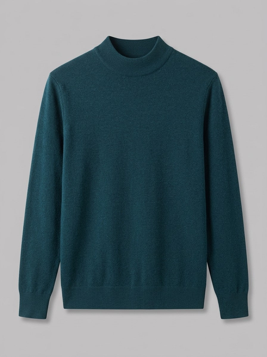 Gubbio Men's Ribbed Mock Neck Knit Top — haqing — packshot