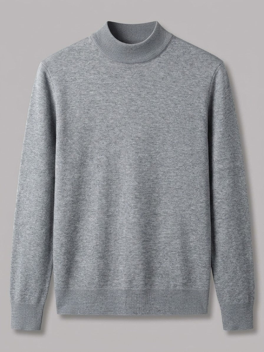Gubbio Men's Ribbed Mock Neck Knit Top — mediumgray — packshot