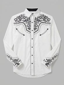 Iglesias Men's Floral Embroidered Western Shirt
