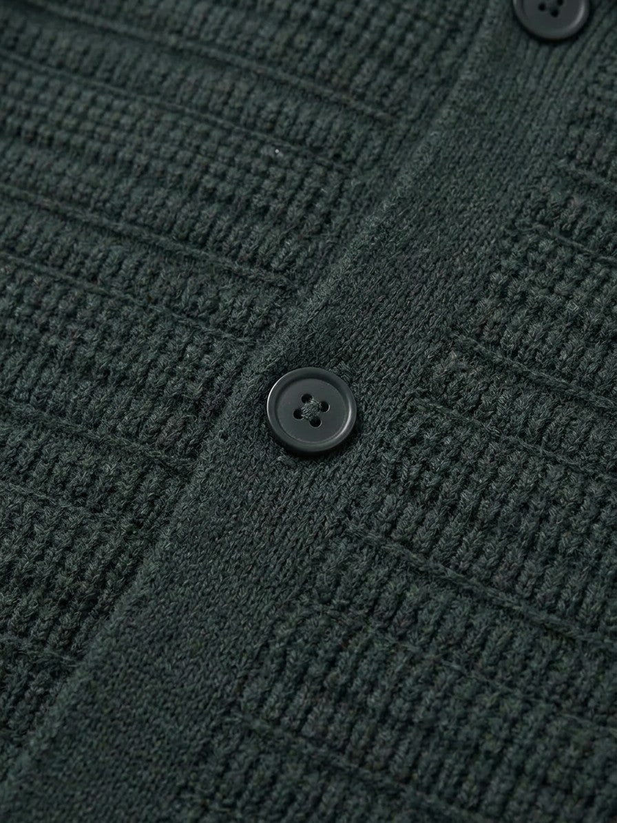 Imola Men's Textured Knit Shirt-Cardigan — darkgray — detail-2