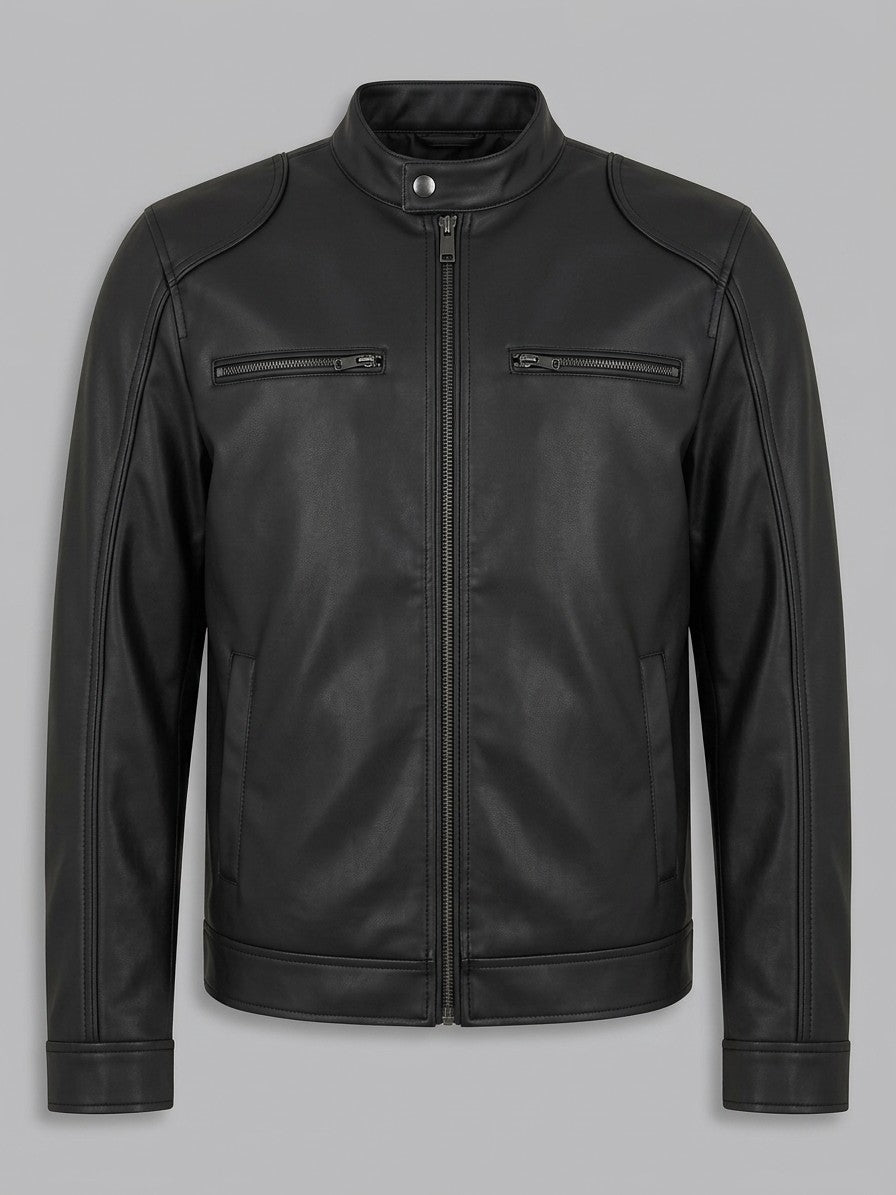 Imperia Men's Leather-Look Moto Jacket — black — packshot