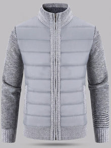 Isernia Men's Quilted-Front Knit Zip Jacket