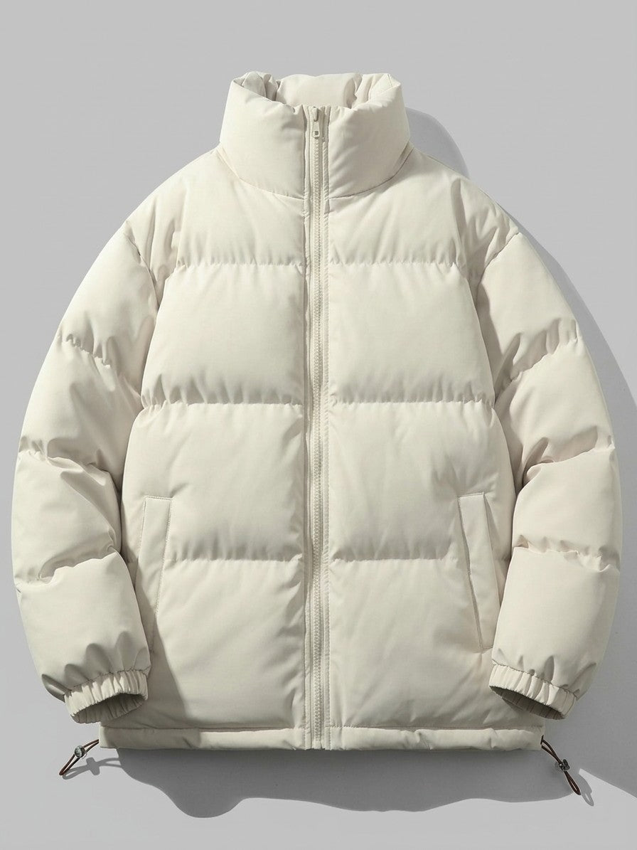 Lamezia Men's Stand-Collar Puffer Jacket — beige — packshot