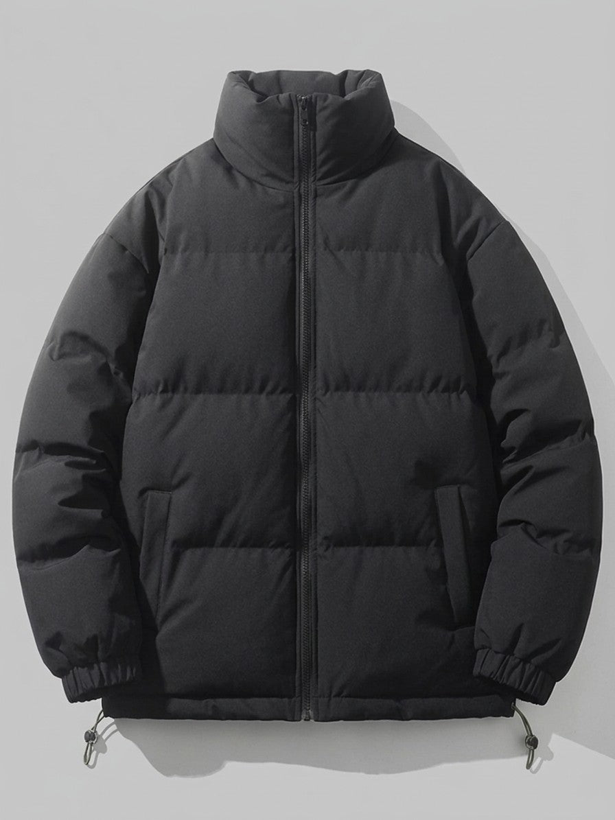 Lamezia Men's Stand-Collar Puffer Jacket — black — packshot
