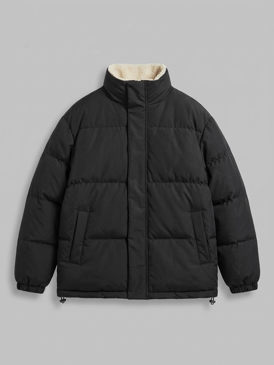 Lanciano Men's Sherpa-Lined Puffer Jacket — black — packshot