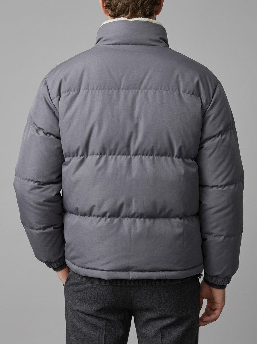 Lanciano Men's Sherpa-Lined Puffer Jacket — darkgray — back