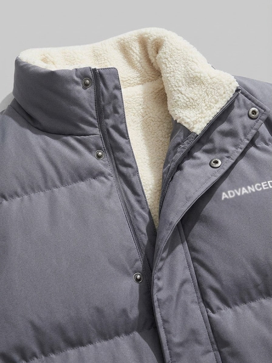 Lanciano Men's Sherpa-Lined Puffer Jacket — darkgray — detail