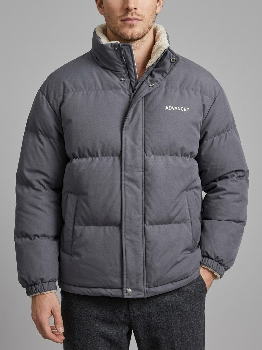Lanciano Men's Sherpa-Lined Puffer Jacket — darkgray — front