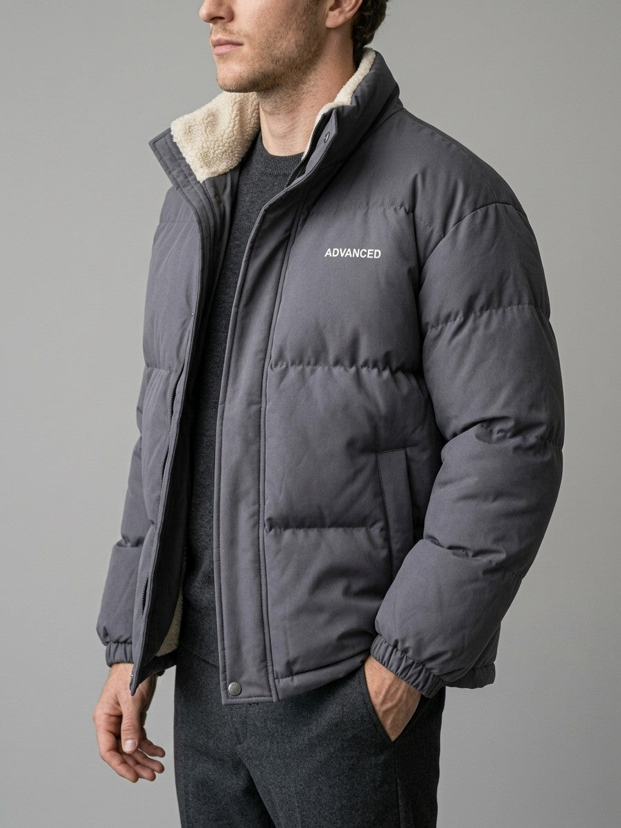 Lanciano Men's Sherpa-Lined Puffer Jacket — darkgray — side