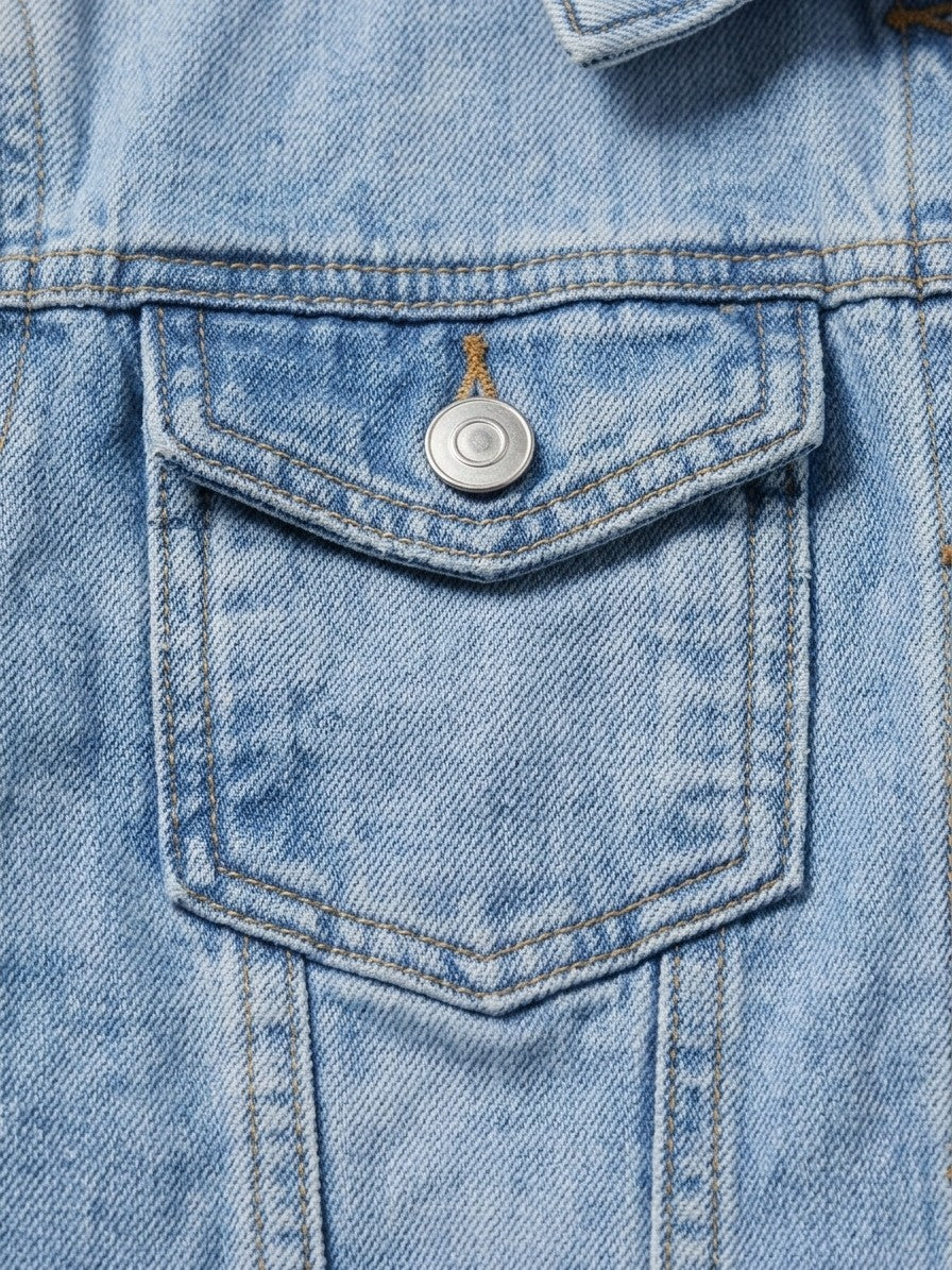 Lari Women's Classic Slim Denim Jacket — lightblue — detail-2