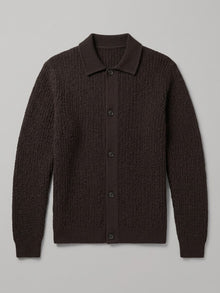 Larino Men's Polo-Collar Wool-Blend Cardigan