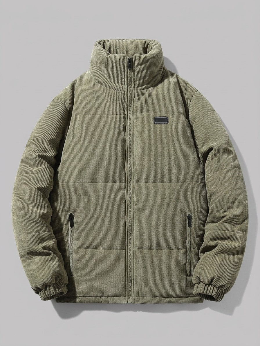 Lavagna Men's Corduroy Puffer Jacket — armygreen — packshot