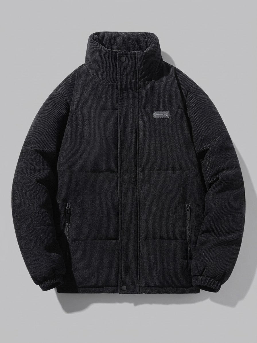 Lavagna Men's Corduroy Puffer Jacket — black — packshot