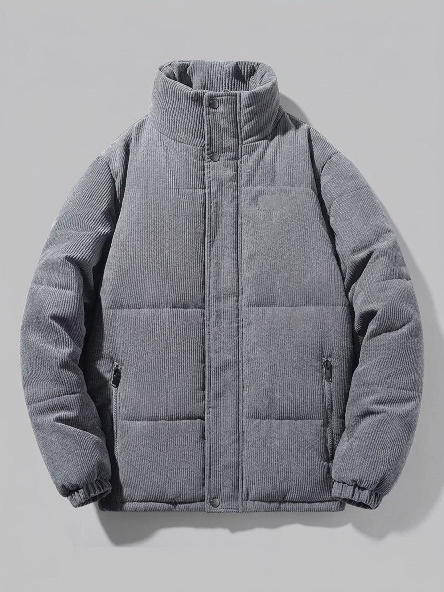 Lavagna Men's Corduroy Puffer Jacket — grey — packshot