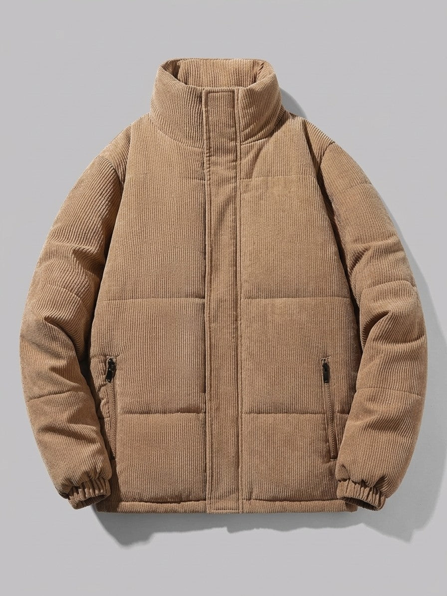 Lavagna Men's Corduroy Puffer Jacket — khaki — packshot