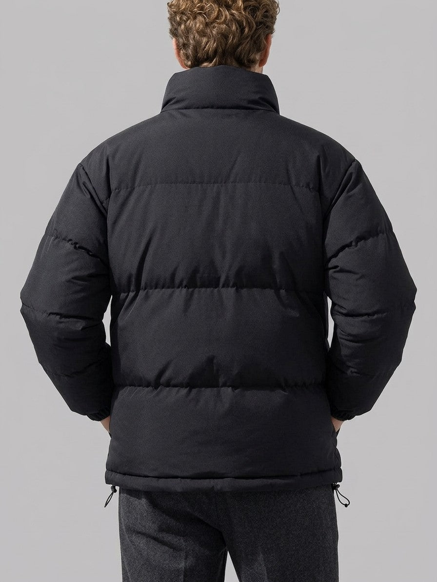 Lazise Men's Storm-Placket Puffer Jacket — black — back